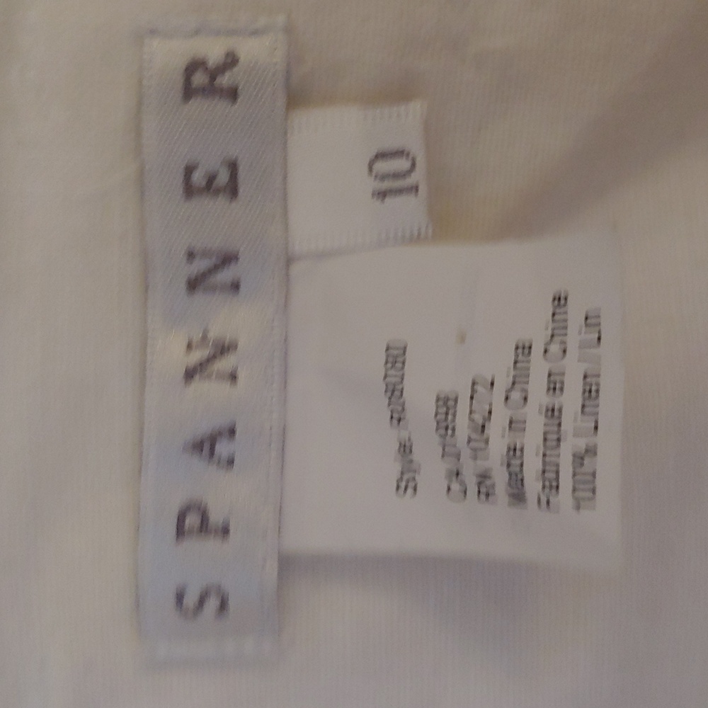 Spanner Linen Jacket Warm White Button Front Ligh… - image 3